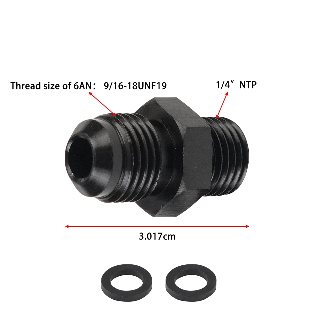 4L80E 6AN x 1/4NPS 8AN Male Flare to 1/4 NPS Transmission Cooler Adapter Fittings Front and Rear Port For GM 1997-2007