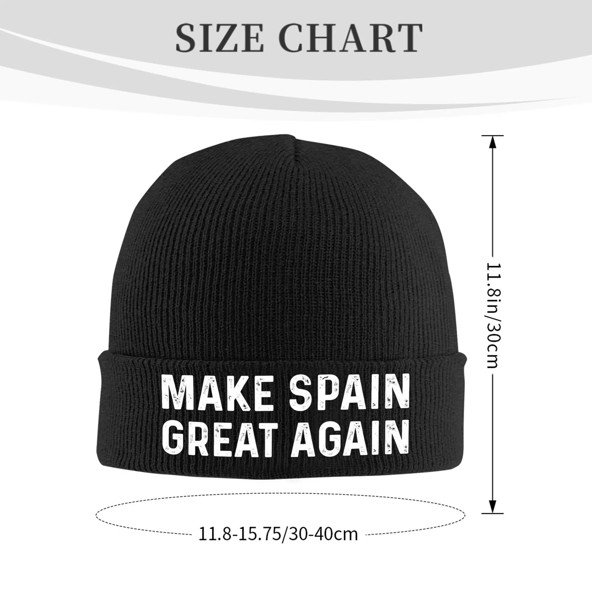 Make Spain Great Again Light Bonnet Hats  Beanie Hats Autumn Winter Graphic Knitted Hat Trendy Adult Unisex Outdoor Warm Cap