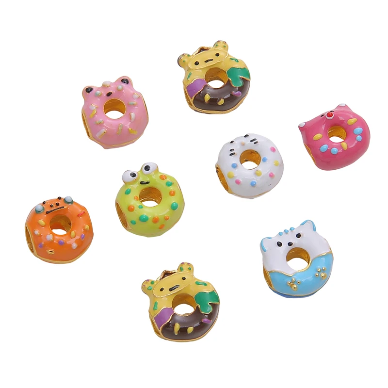 1 шт., серьги-пончики из металлического сплава, бусины из сплава для ювелирных изделий своими руками, модные поделки