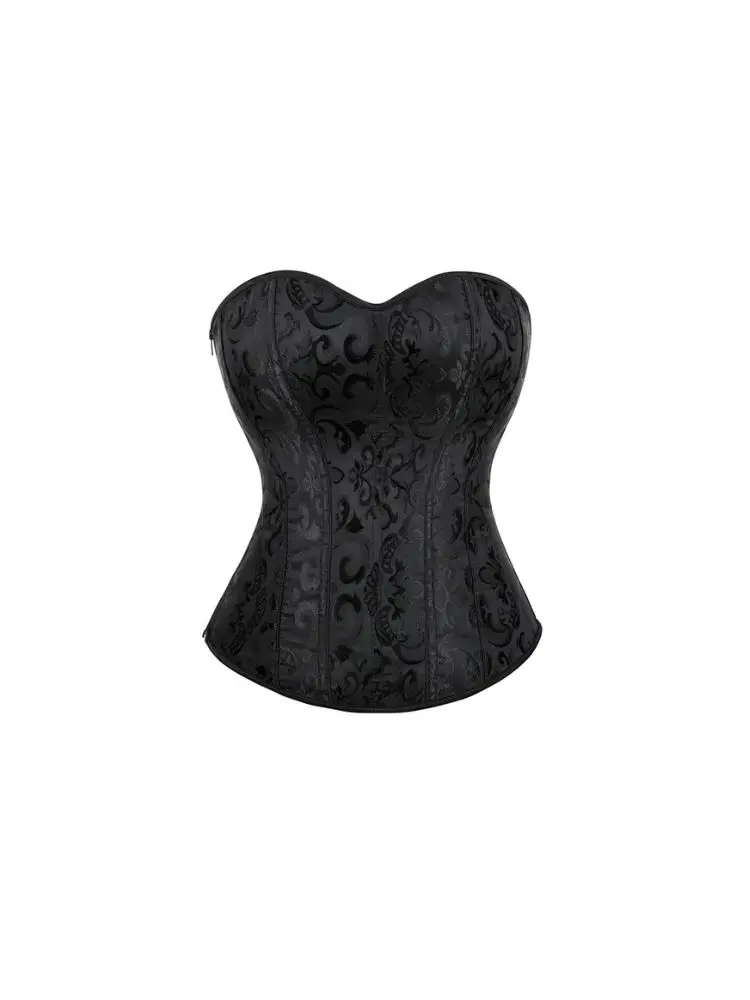 New lace free side zipper non elastic corset top for shaping