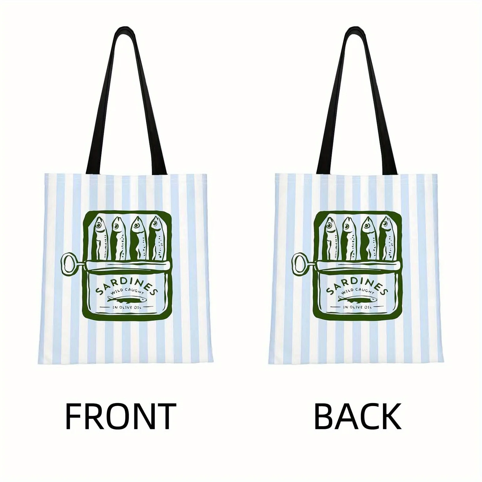Shoulder Bag Sardine Tin Can Print Perfect for Shopping Design It Has a Sturdy Handle Making It Ideal for Family Gatherings