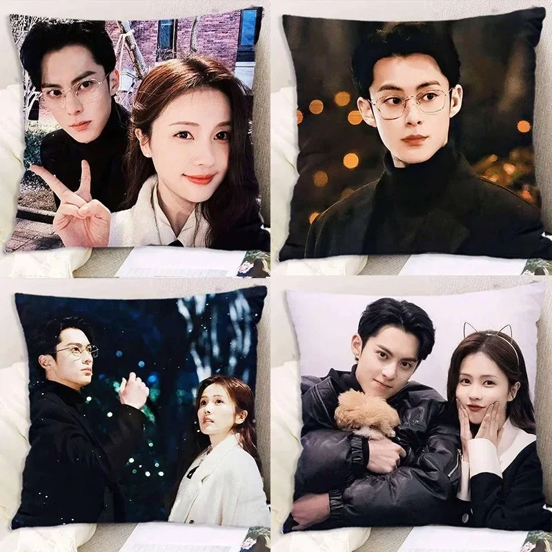 Dylan Wang Hedi Bai Lu HD Poster Double-sided Printed Pillowcase TV Only for Love Drama Stills Home Car Decor Cushion Cover