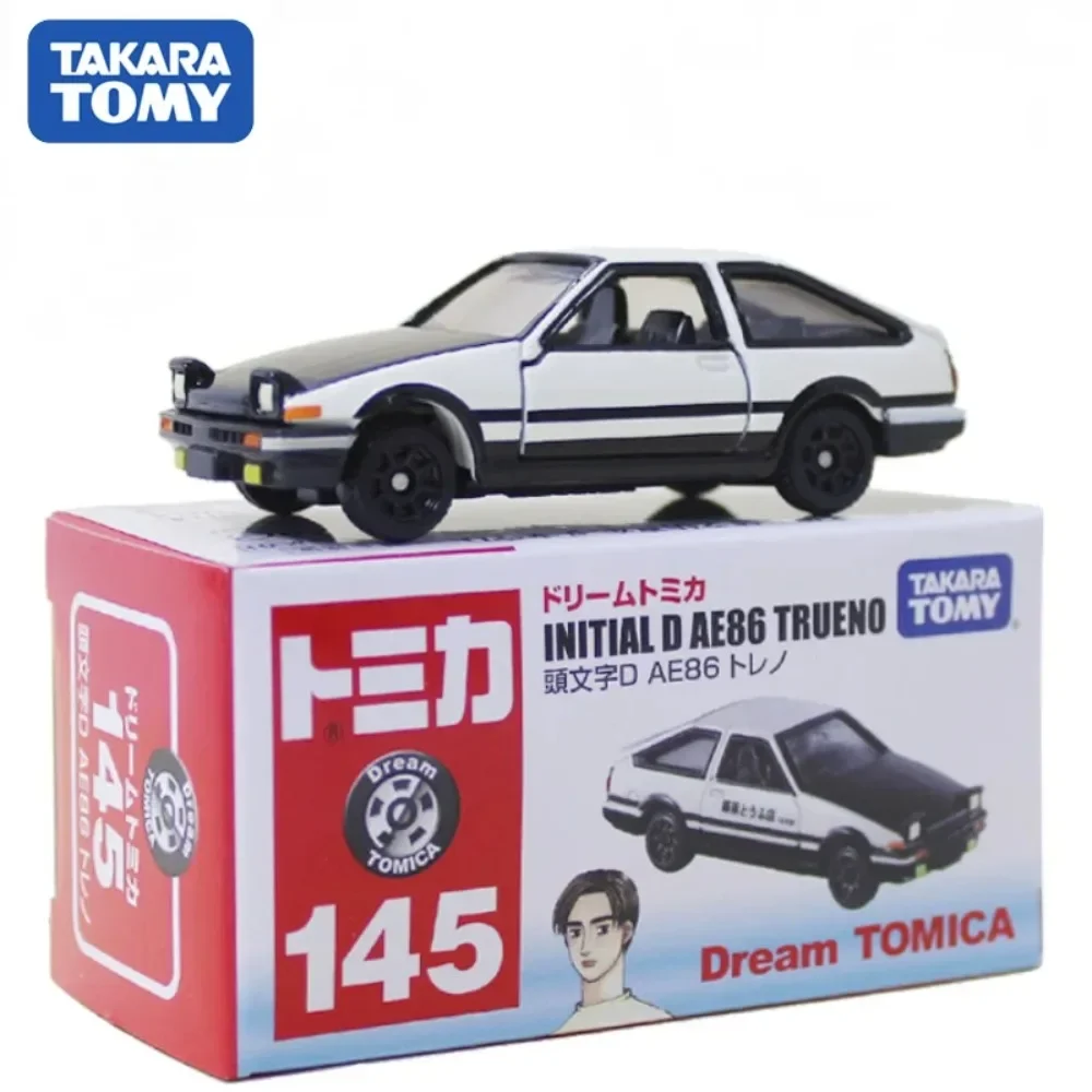 TAKARATOMY 1/64 Tomica 145, inicjał D Toyota AE86 Trueno, odlewany model samochodu sportowego, symulacja samochodu, ozdoby, prezenty dla chłopców