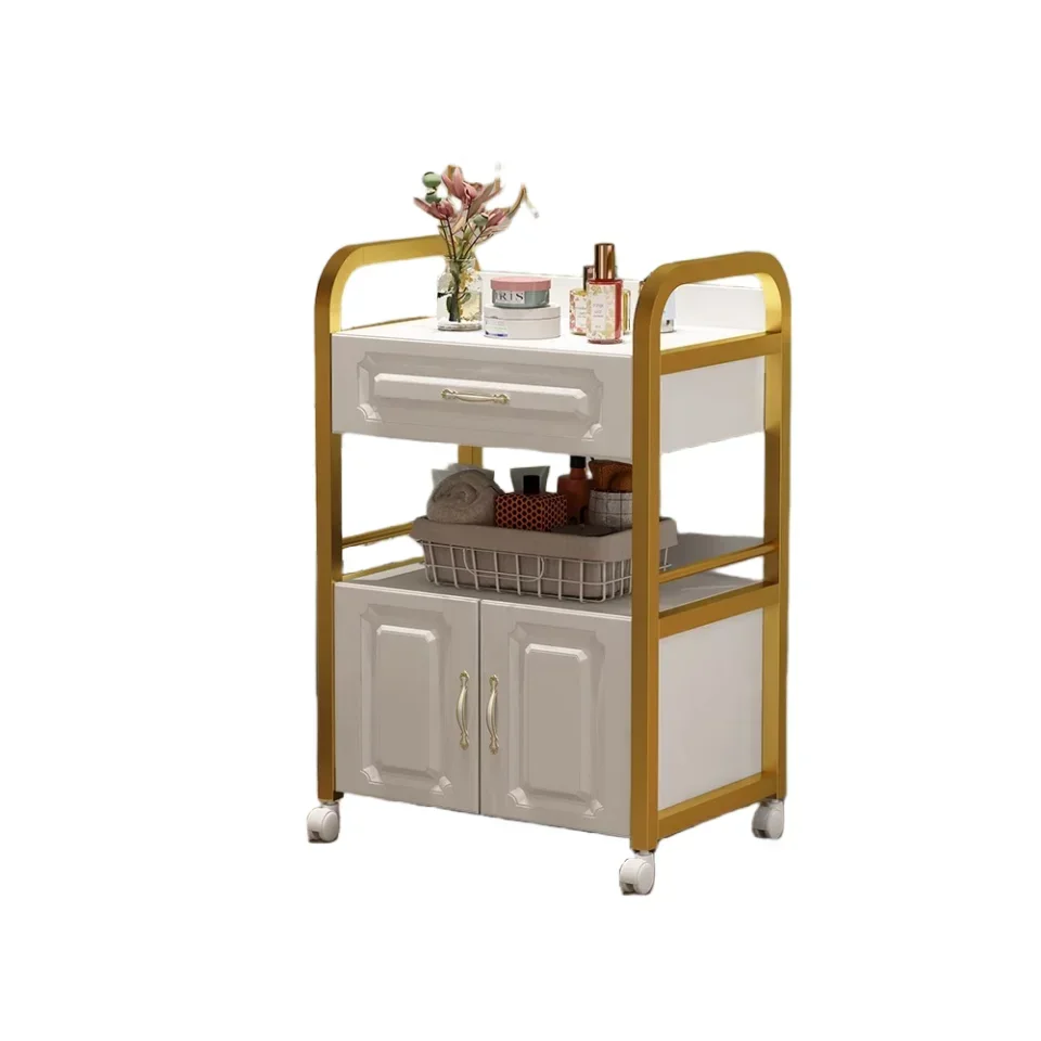 

Italian Style Storable Trolley Originality Barber Shop Multifunctional Trolley Modern Nail Salon Furniture Skjuta En Vagn