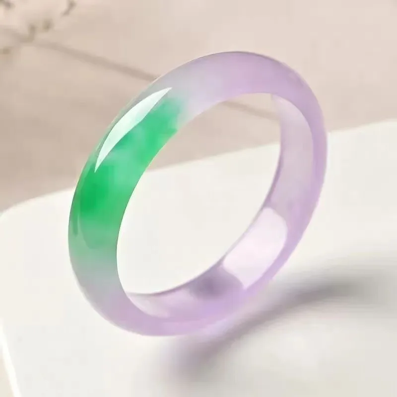 

Браслет с плоской планкой из натурального ледяного кварцита и нефрита, элегантный и модный