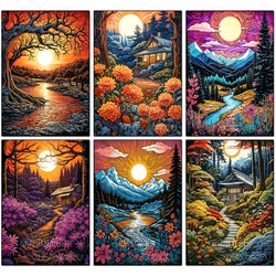 Landscape Sunset Diamond Painting Complete Kit DIY Mosaic Embroidery Hobby Handicraft Painting For Home wall decoration