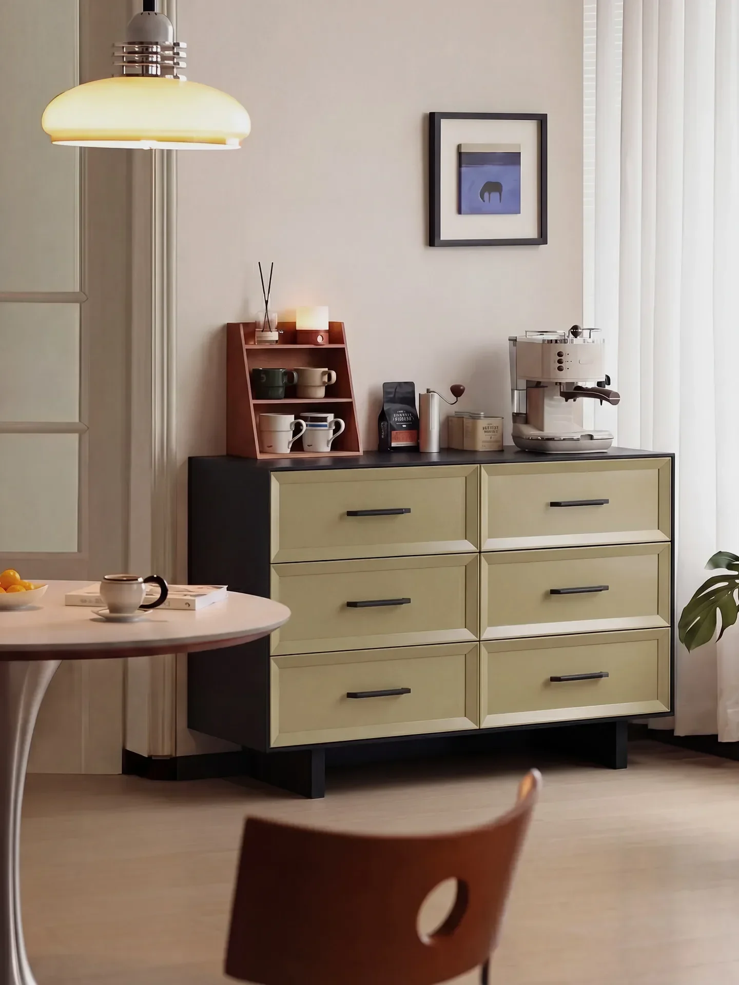 d9 medieval solid wood bedroom bedside cabinet household French living room storage dining side cabinet