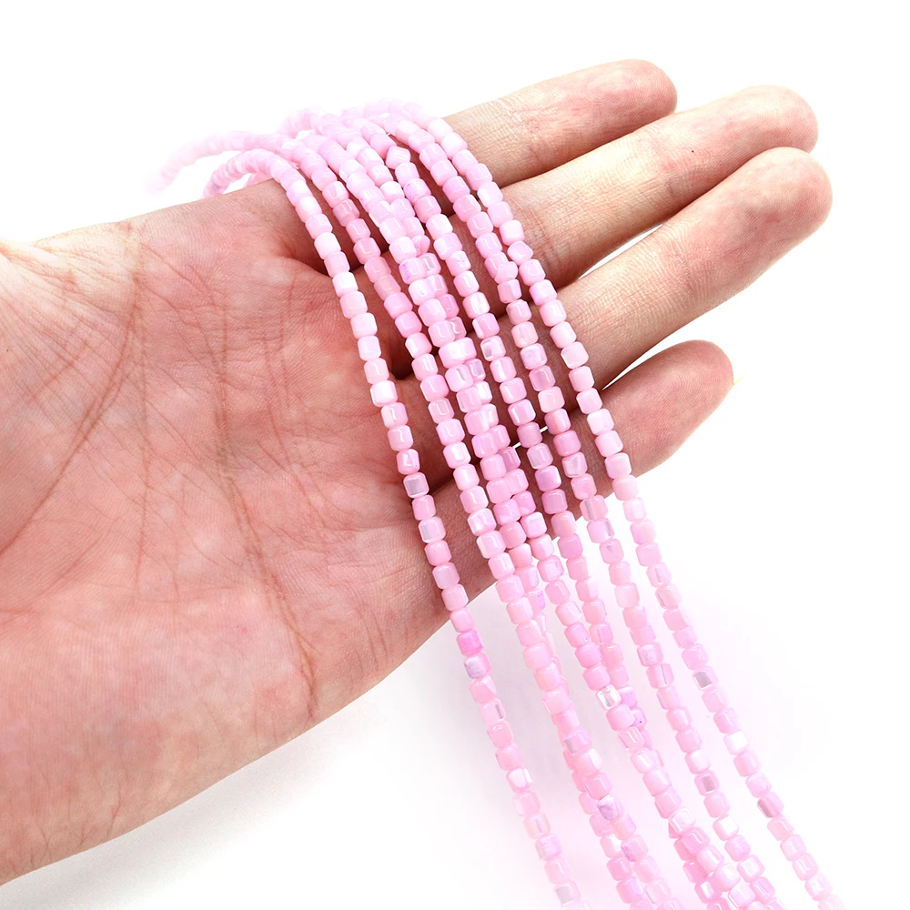 أنبوب دائري على شكل شل الخرز 3-4 مللي متر متعدد الألوان الصباغة الطبيعية أم اللؤلؤ فضفاض حبة 1 حبلا DIY بها بنفسك مجوهرات الأزياء