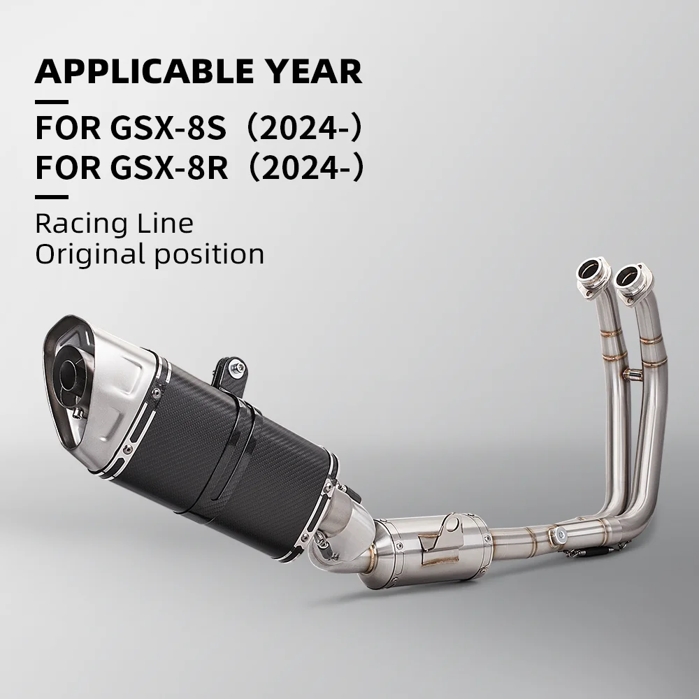 High Performance exhaust system fit for the GSX-8S gsx8s gsxr motorcycle, Original position, 2024 racing line