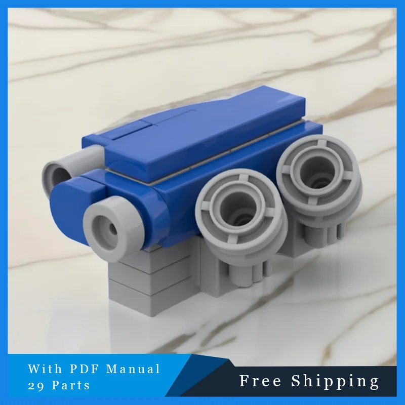 29 PCS MOC Creative Grey Blue Engine Modular Building Blocks Model Children's DIY Assembly Toys Sets Birthday Christmas Gifts