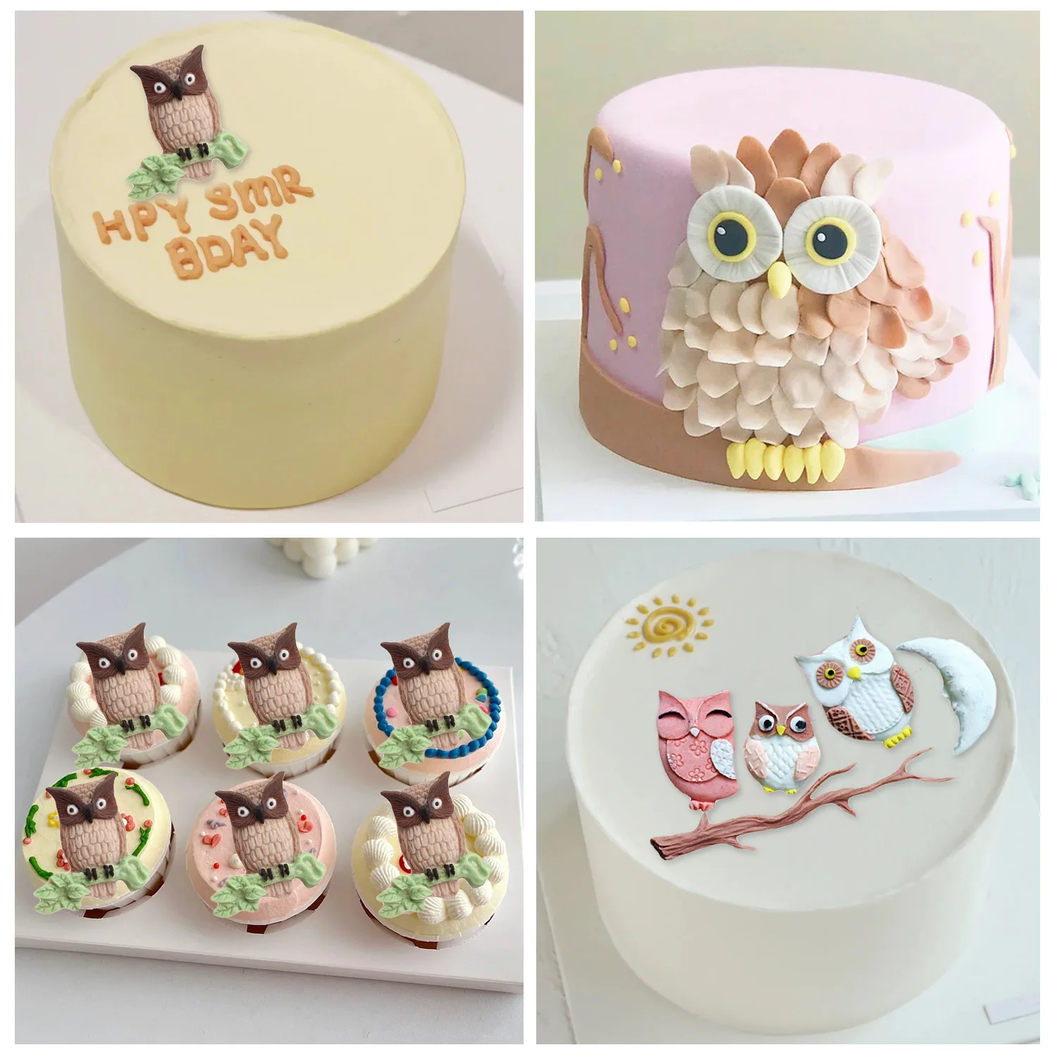 3D Owl Silicone Molds Tree branch Fondant Mold Cakecup Cake Decorating Tools Chocolate Gumpaste Mould Candy Resin Clay Moulds