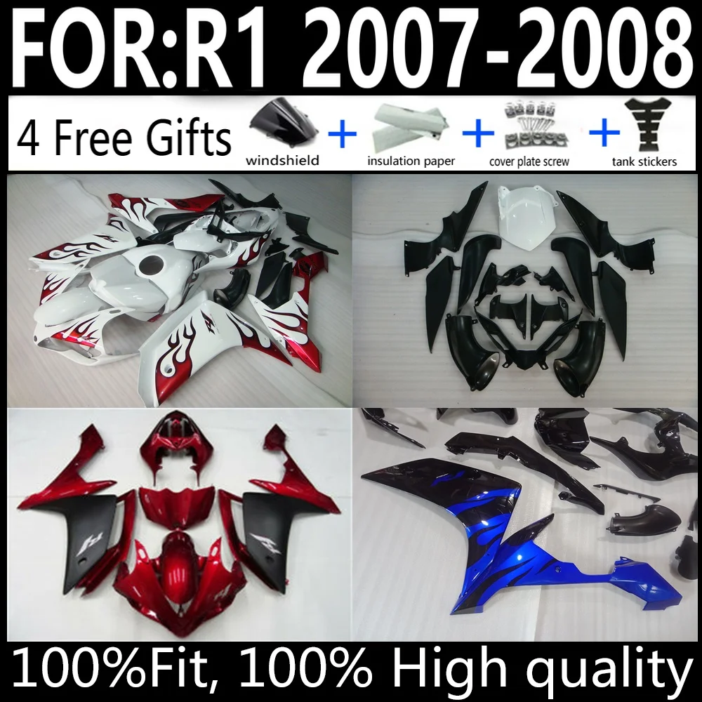

Injection Molded ABS Fairing Kit For Yamaha YZF-R1 2007 2008 Bodywork Cowling Set High Quality Factory Direct Fit