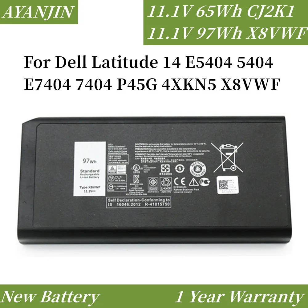 

Аккумулятор для ноутбука DELL CJ2K1 09FN4 DKNKD Latitude 14 11,1 E5404 E7404 7404 V 65Wh 97Wh X8VWF 5XT3V 4XKN5