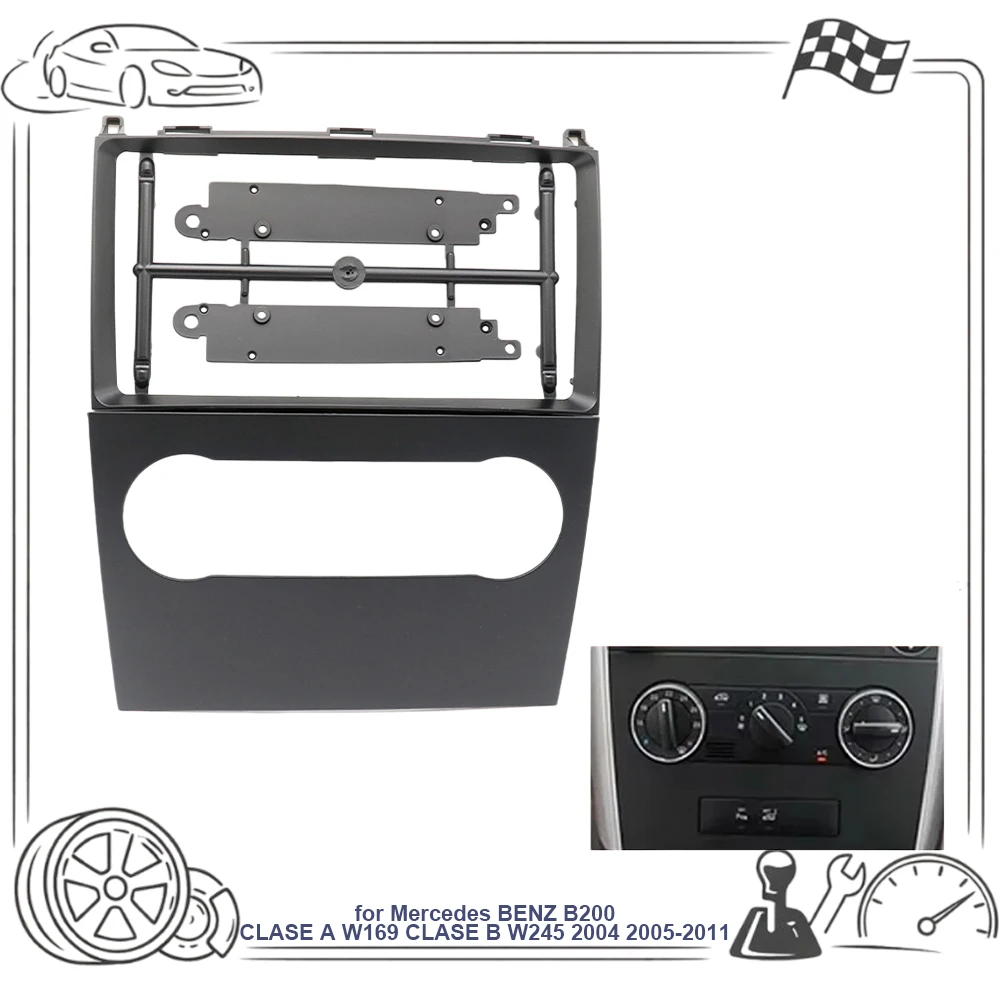 9 Inch Car Radio Android Stereo Panel Dash Trim Kit Frame for Mercedes Benz B200 Classe a W169 Classe B W245 2004-2011