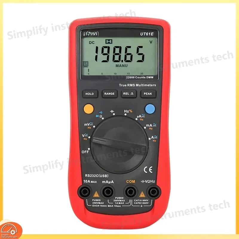 Digital Multimeter UT61B UT61D UT61E USB Bluetooth Data Transmission Low Pass Filtering True RMS Auto Range Portable Handheld