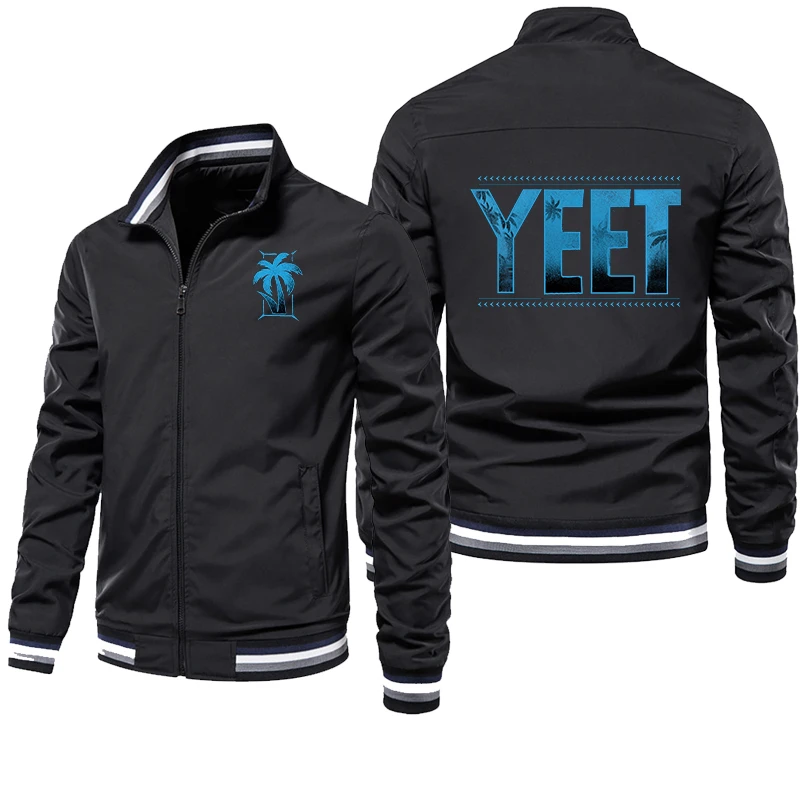 2024 New Jey Uso Yeet Famous Wrestling Men's Spring and Autumn Windproof Jacket Stand up Neck Quick Drying Long sleeved