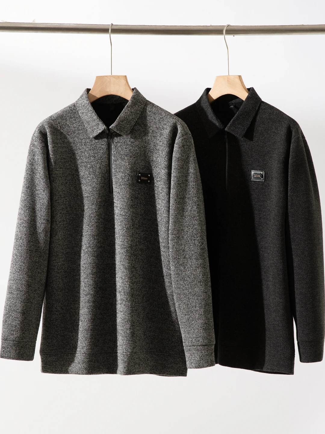 

Мягкий, приятный для кожи трикотаж с воротником на молнии на подкладке, повседневный деловой мужской свитер, удобный теплый длинный топ све