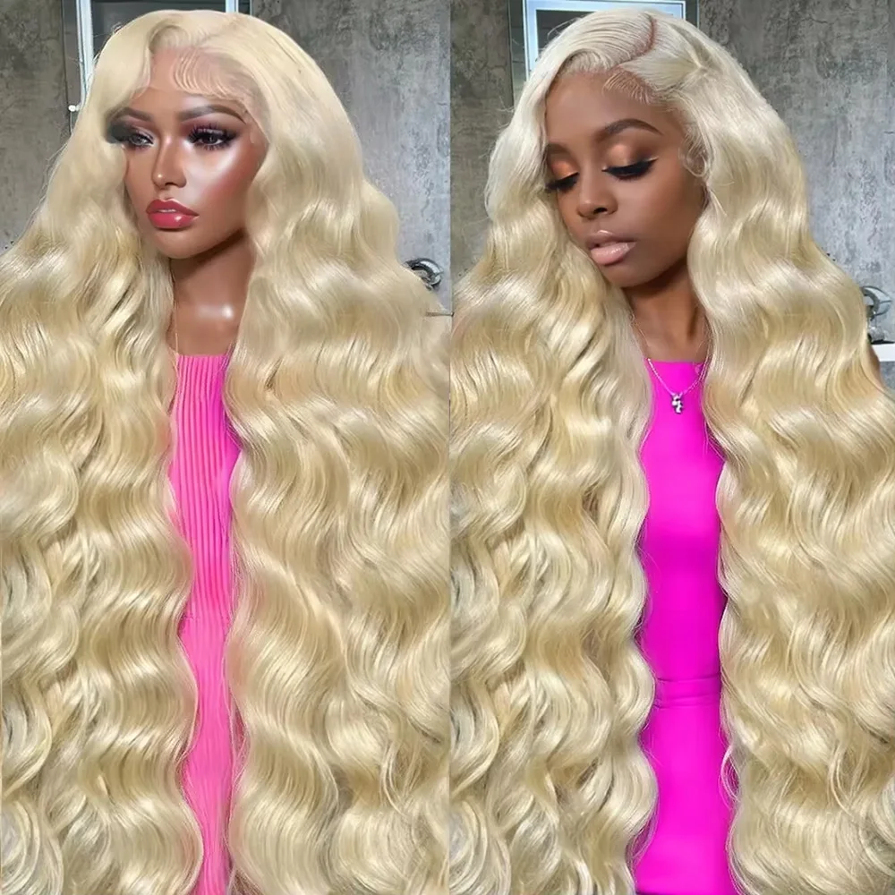 

Парик из натуральных волос 613 Body Wave с кружевной передней частью 13x6 HD, предварительно выщипанный, с осветленными узлами, без клея, готовый к носке, 46 дюймов