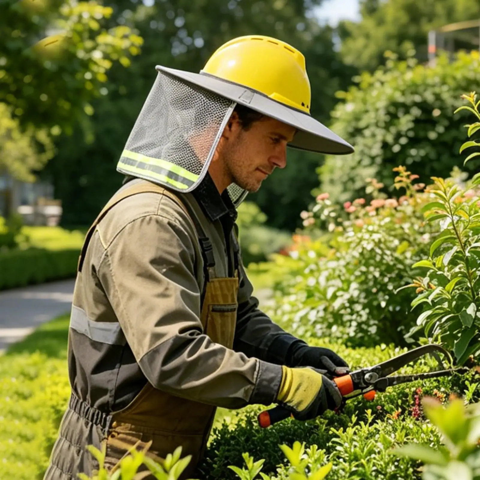 Hard Hat Shade High Visibility With Reflective Strip Construction Sun Protection Shade For Road Work Landscaping Roofing
