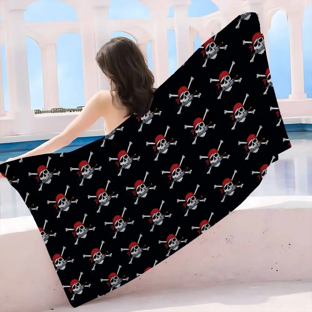 Skull Pirate Microfiber Blanket Quick Drying Beach Towels Oversized Printing Super Absorbent Pool Towel Blanket