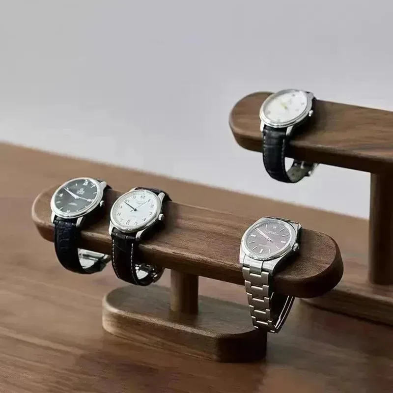 Walnut Color Display Holder with Watch Bracket, Jewelry Bracket Chain Anklets Hanger Stand and Racks Organizer for Counter Shows