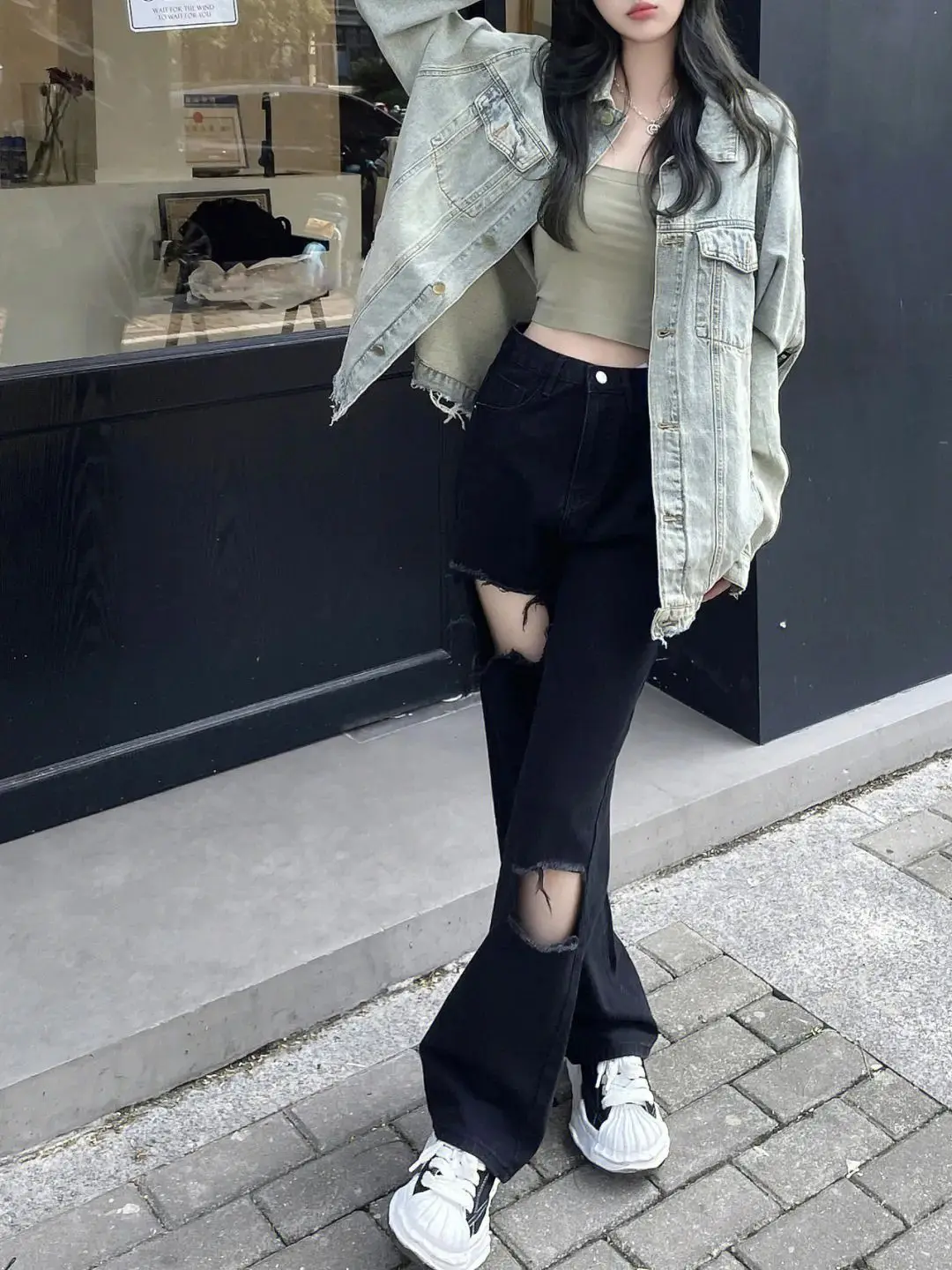 

Elegant Women'S Jackets Boyfriend Style Loose Slim-Fit Button Front Pocket Pure Simple Basic Ladies Fashion Outerwear Long