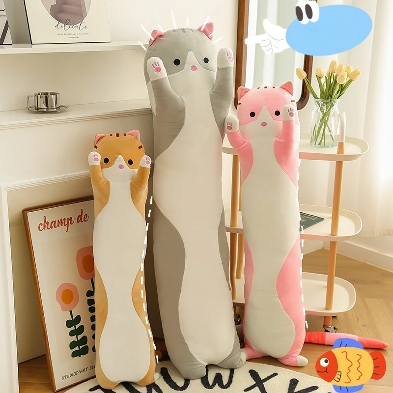 السمين طويل القط وسادة للجسم ألعاب من نسيج مخملي الدهون محشوة الحيوان مضغوط التعبئة للشحن سوبر لينة المعانقة وسادة هدية #1