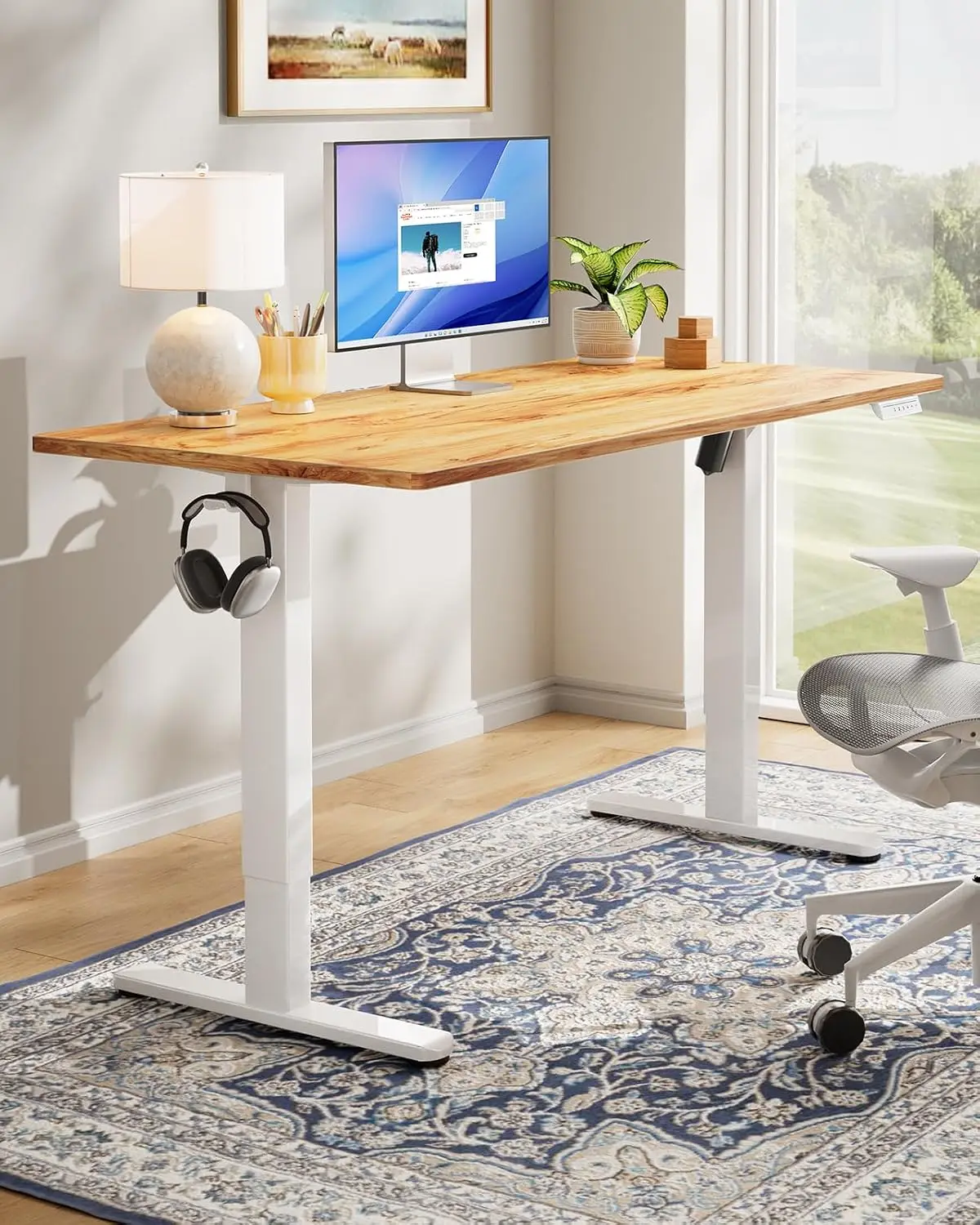 Electric Standing Desk Adjustable Height Computer Desk 4 Memory Settings Sit Stand Home Office 48