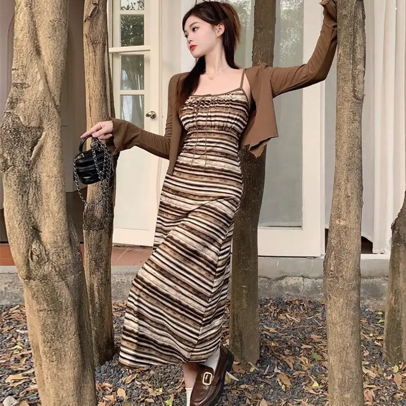 Vestidos femininos malha em camadas painel queimado saia noite mostrar elegante dramático chique moderno sofisticado artista declaração moda