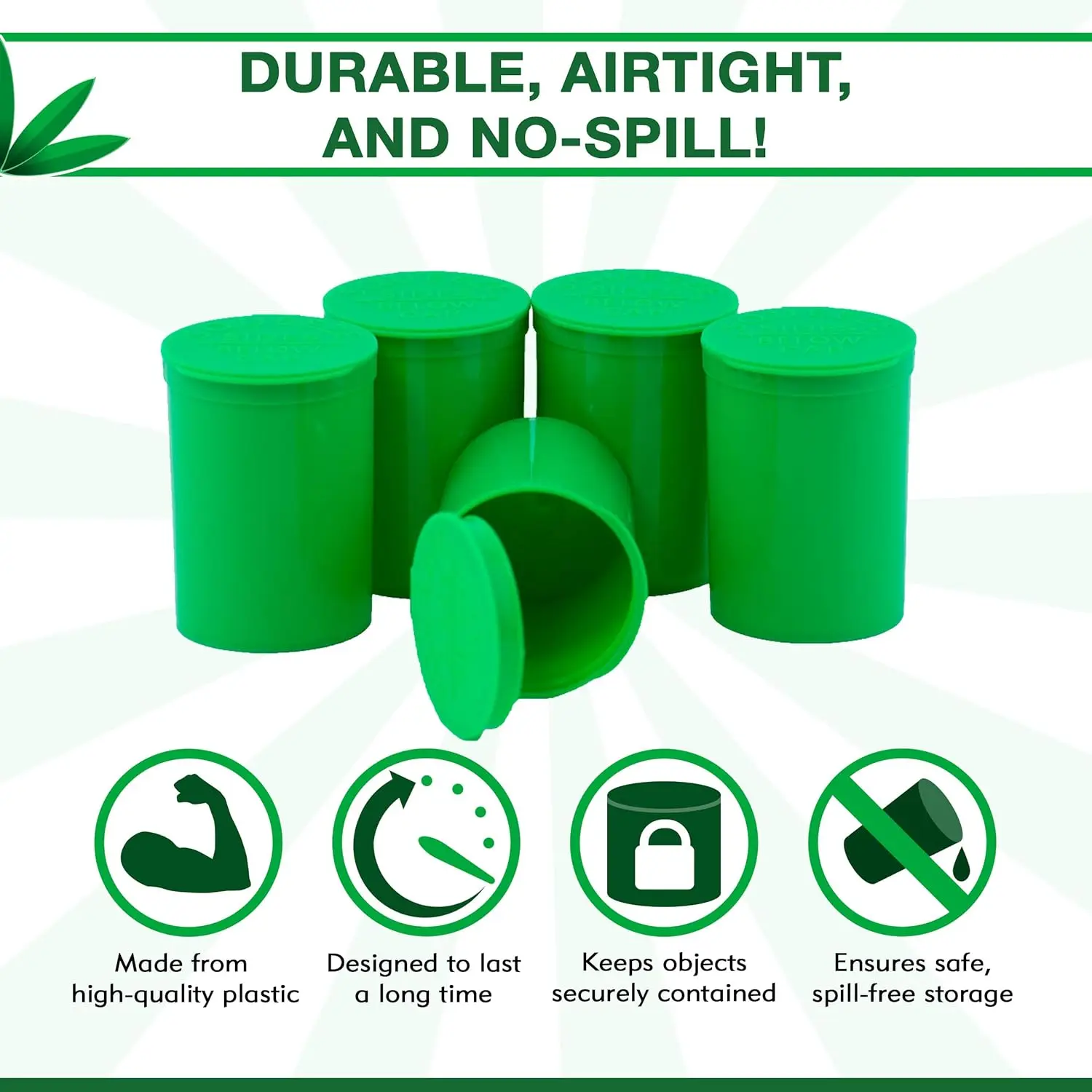 Top Dram Containers | Durable Airtight Multipurpose  | Herb and Pill Organizer 19 Dram (White, 240 (Pack of 1))