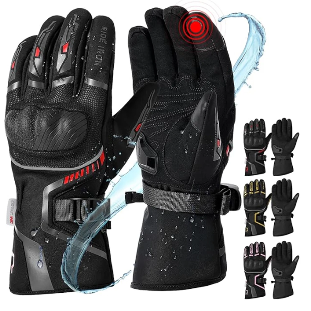 Winter-Motorradhandschuhe für Männer und Frauen, wasserdicht, warm, kaltes Wetter, Reithandschuhe, Touchscreen für ATV, UTV, Straßenrennen, Schneemobil