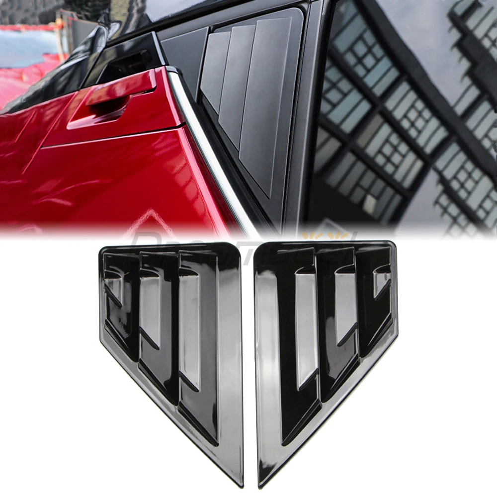 

Pair Side Quarter Vent Window Louver Cover Fit For Toyota C-HR CHR 2018 2019 2020 2021 2022 Glossy Black Rear Shutter Trim ABS