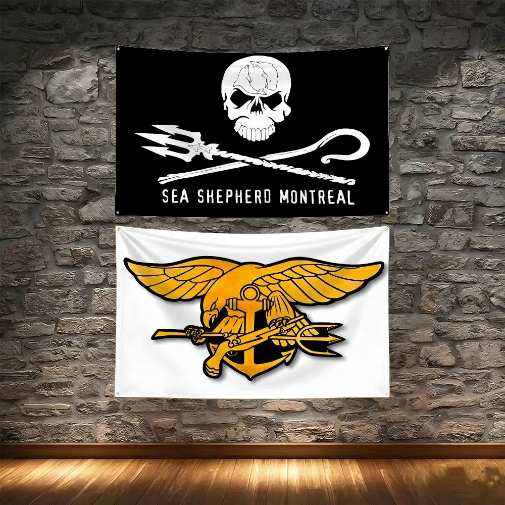 Military Flag United States N-Navy SEALs Flags Tapestry Creative Pattern Photo Living Room Wall Art Party Outdoor Decor