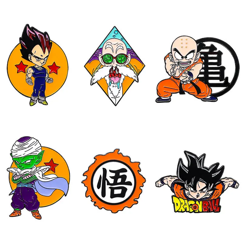 Dragon Ball Z Anime Son Goku Brooch Children Clothing Decorative Badge Men Cartoon Backpack Alloy Personality Badge Accessories