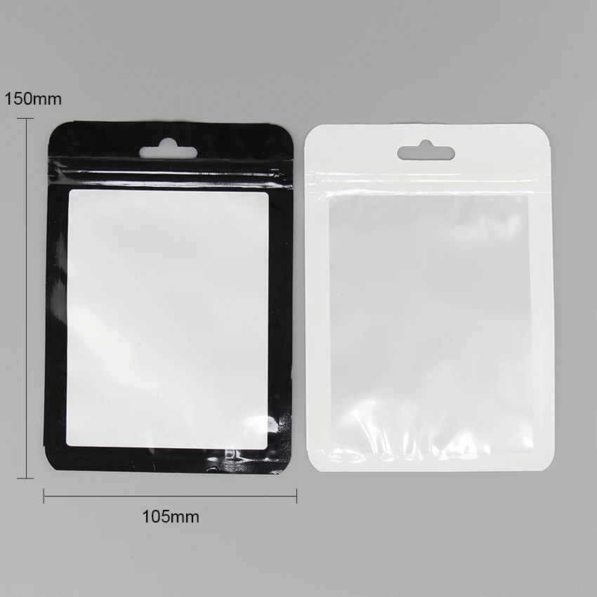 500pcs Retail Plastic Storage Pouches Poly Packaging Package Bag with Hang Hole for Mobile Phone USB Data Charging Cable