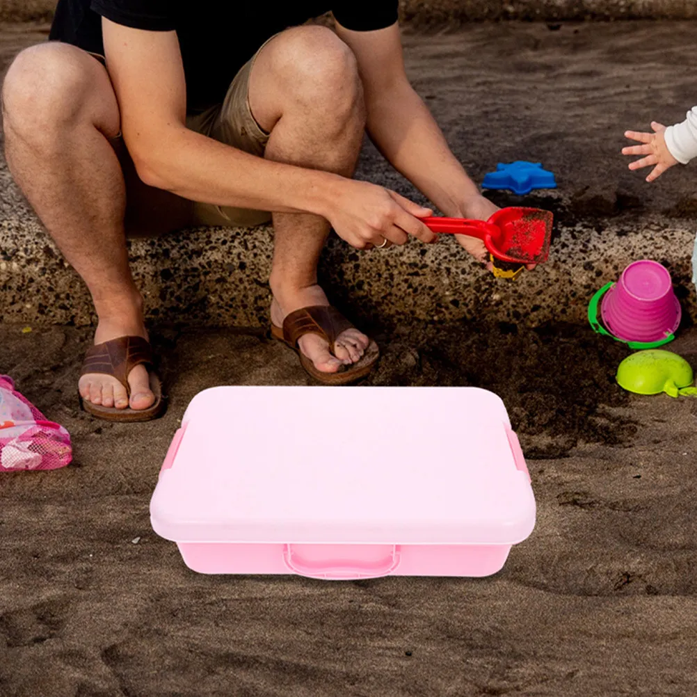 2Pcs Portable Handheld Sand Tray Box with Lid Dual Use Sandbox and Storage for Kids Sensory Play Montessori Sandtray Small Sand