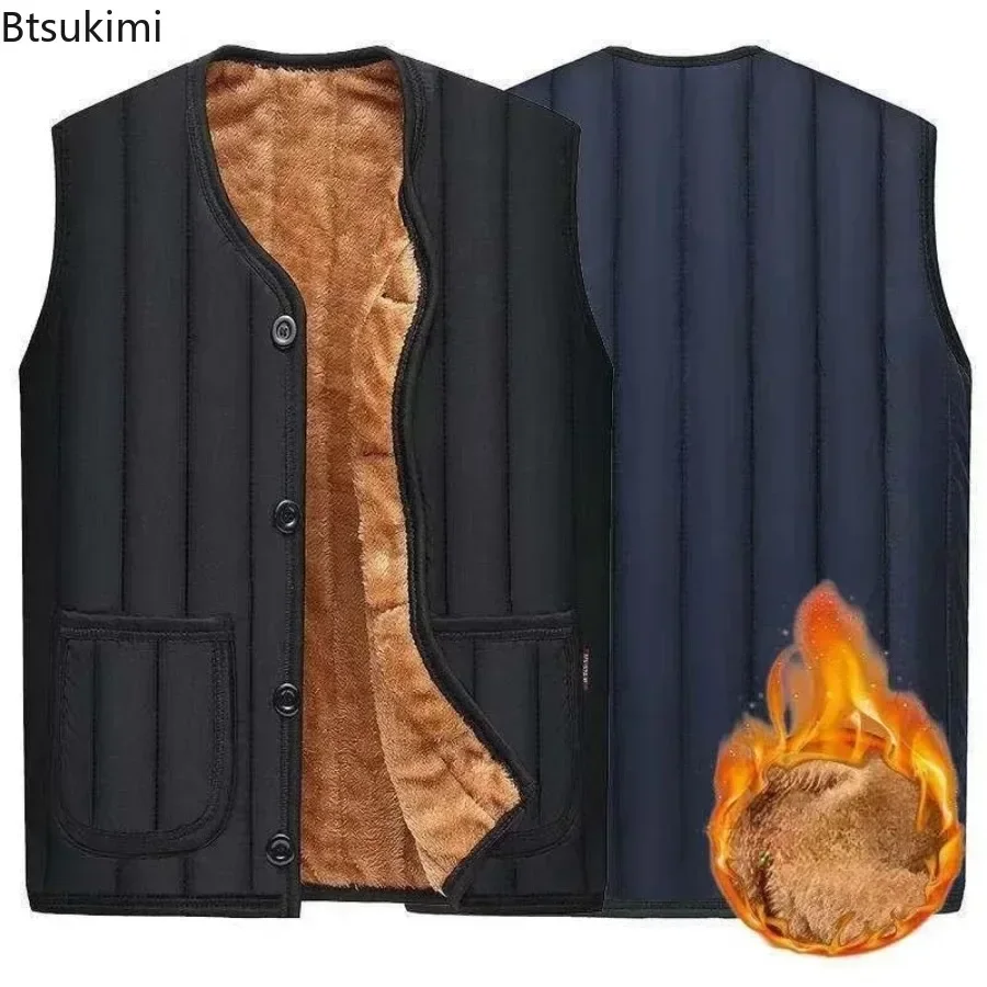 Men's Autumn Winter Cotton Vest Coat Ultralight Sleeveless Puffer Vest Jacket Ultra Thin Warm Lightweight Down Jacket Waistcoat