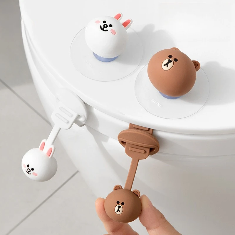 Toilet Seat Lid Lifter Toilet Lid Lifter Does Not Dirty Hands Household Artifact Creative Cartoon Silicone Toilet Lid Lifter