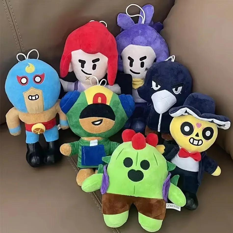 Poco Stars Plush Toy - 4 Pack Spike, Shelly, Clot & Leon, Official Game Character Stuffed Animals, Soft Plush Pillow for Kids