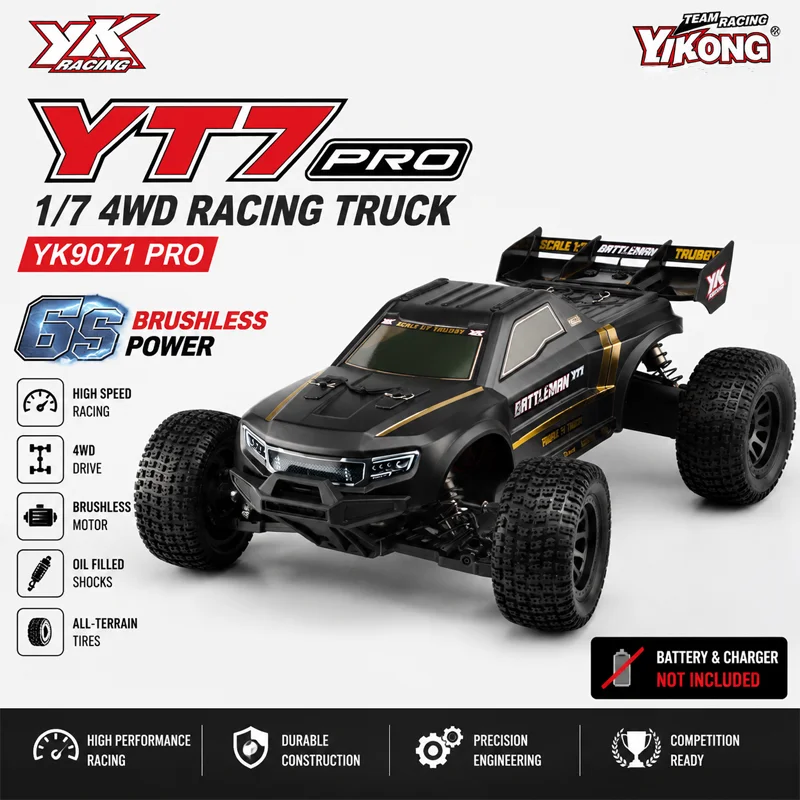 YIKONG YT7 Pro YK9071 Pro RC Truck 1/7 Scale 4WD Brushless Racing Truggy 6S Broshless Power All‑Terrain Off‑Road RC Car Toy Gift