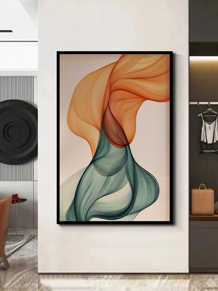 Affiche d'art mural moderne orange brûlé vert sauge, affiche imprimée d'art mural moderne médiéval, cadeau de décoration murale pour la maison, sans cadre