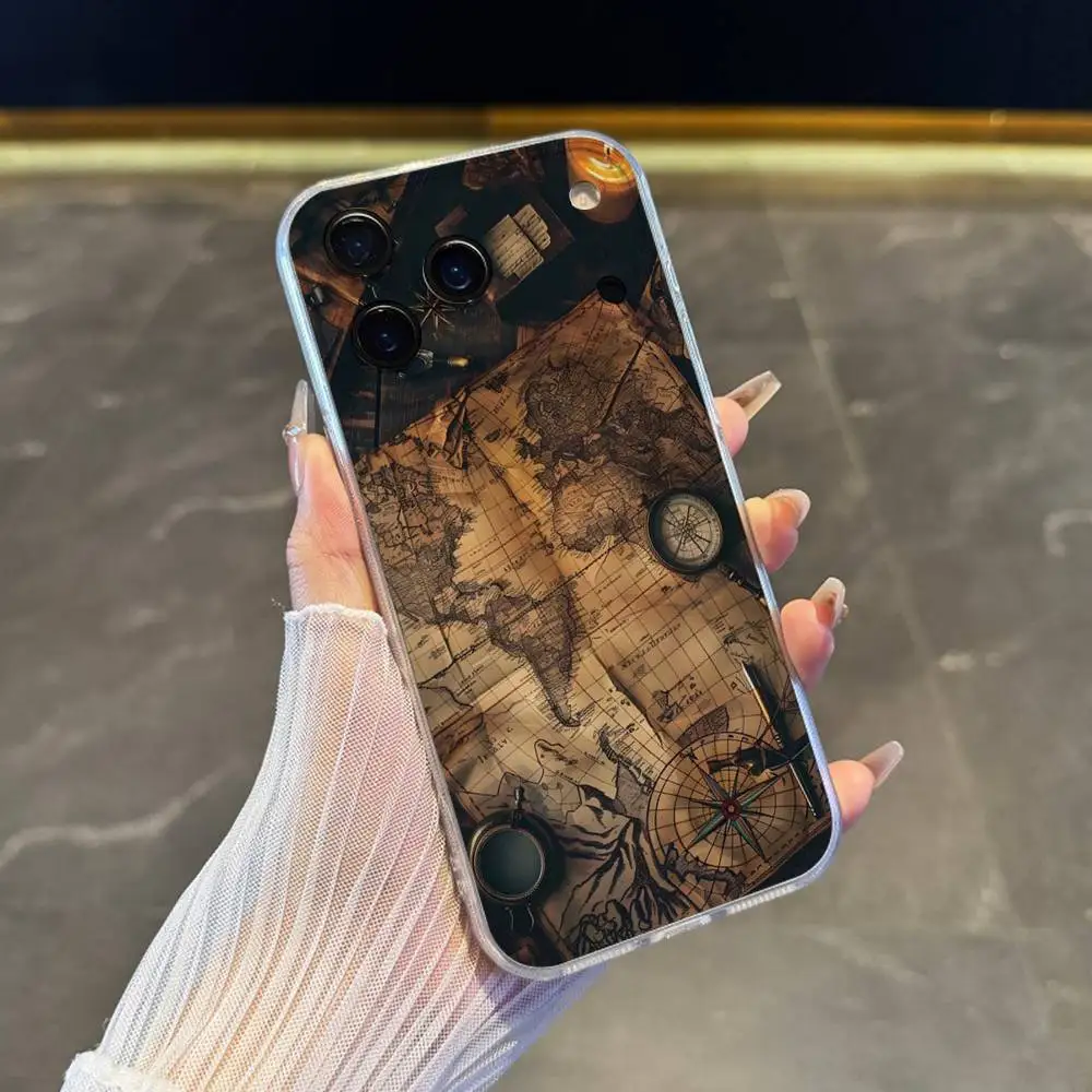 Custodia per telefono S-Sic Parvis M-Magna U-Uncharted iPhone 17,16,15,14,13,12,11 Pro,Max,Plus,X,XS,XR,SE4,E Mini Cover morbida trasparente