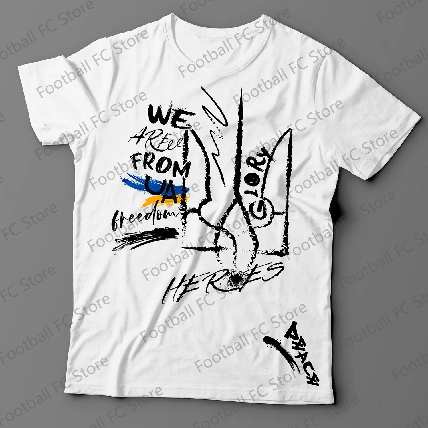 2024 New Summer We Are From UA Ukraine Slogan marker gerb Cotton T-shirt