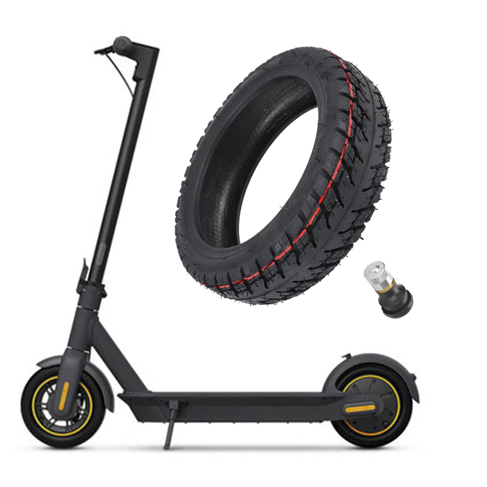 10 Inch 60/70-6.5 Electric Scooter Off-Road Tubeless Tires For Ninebot Max G30 Tire Gas Nozzle Tubeless Rubber Skateboard Accs