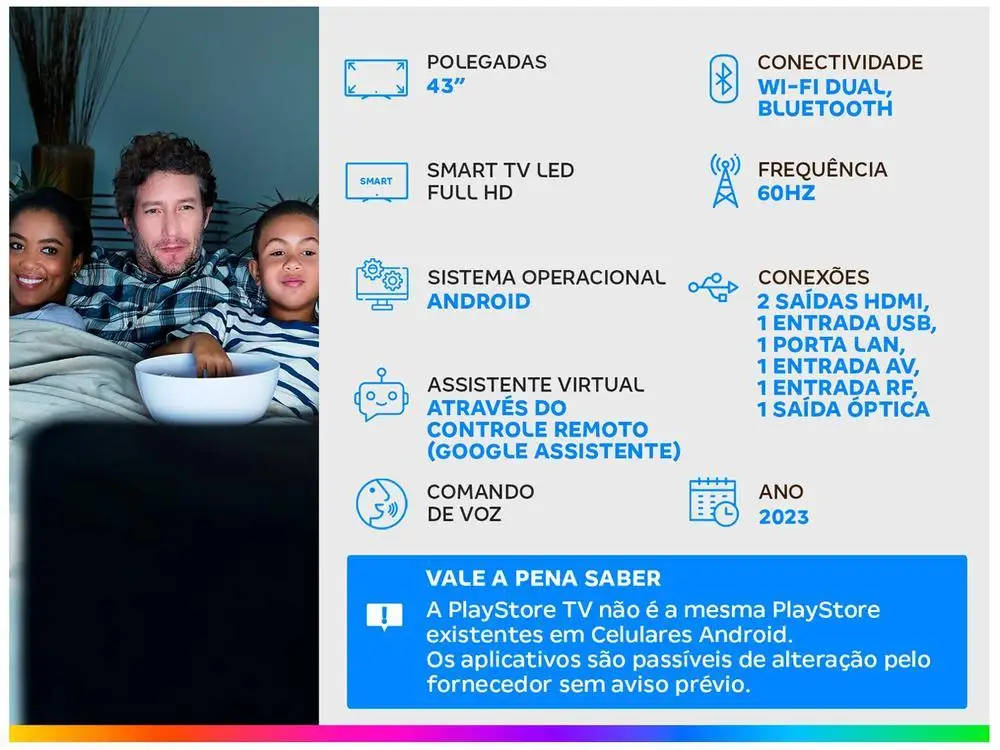 Smart TV 43 ”Full HD LED TCL 43S5400A Android