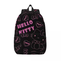 Hello Kitty Cute Cartoon Backpack for Men Women Casual High School Work Daypack College Canvas Bags Gift