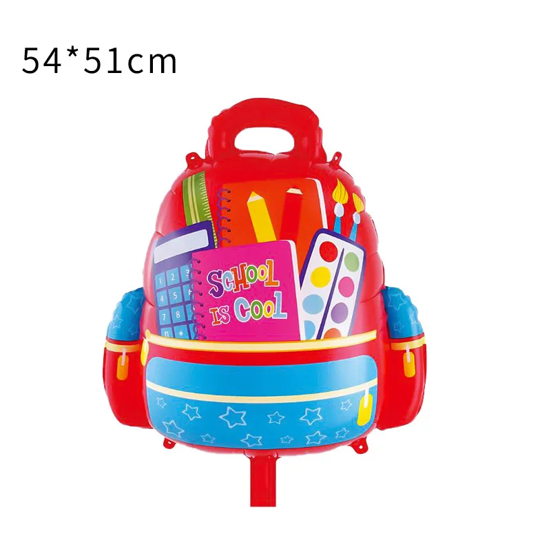 Welcome Back to School, Decorate the Back-to-school Season, Cartoon Schoolbag, Pencil-shaped Aluminum Balloon