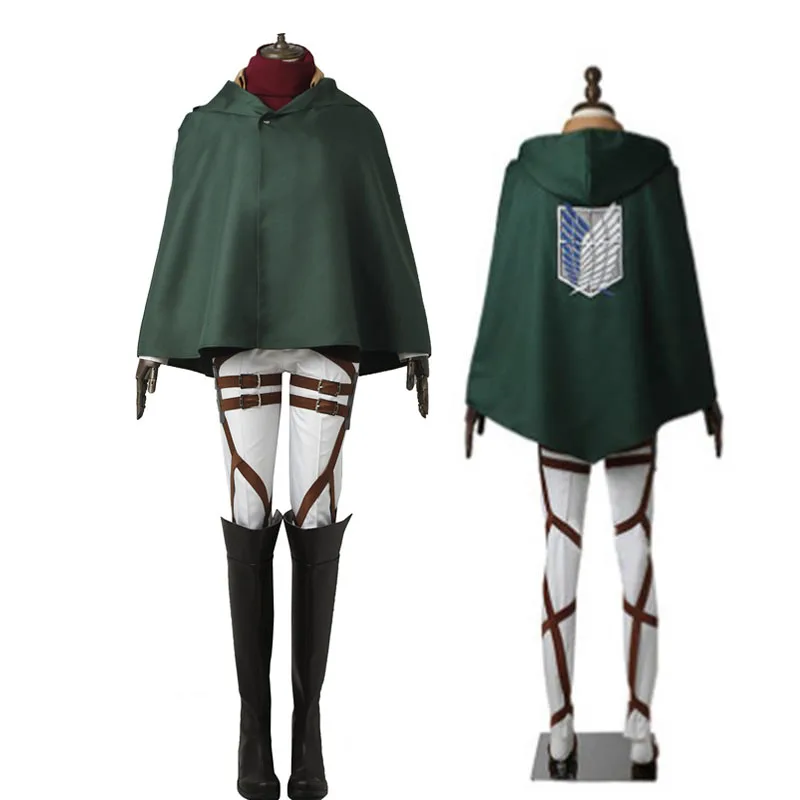 Jacket Pants Shingeki no Kyojin Cosplay Costumes Recon Corps Harness Belt Apron Skirt Scouting Legion Cape Cloak