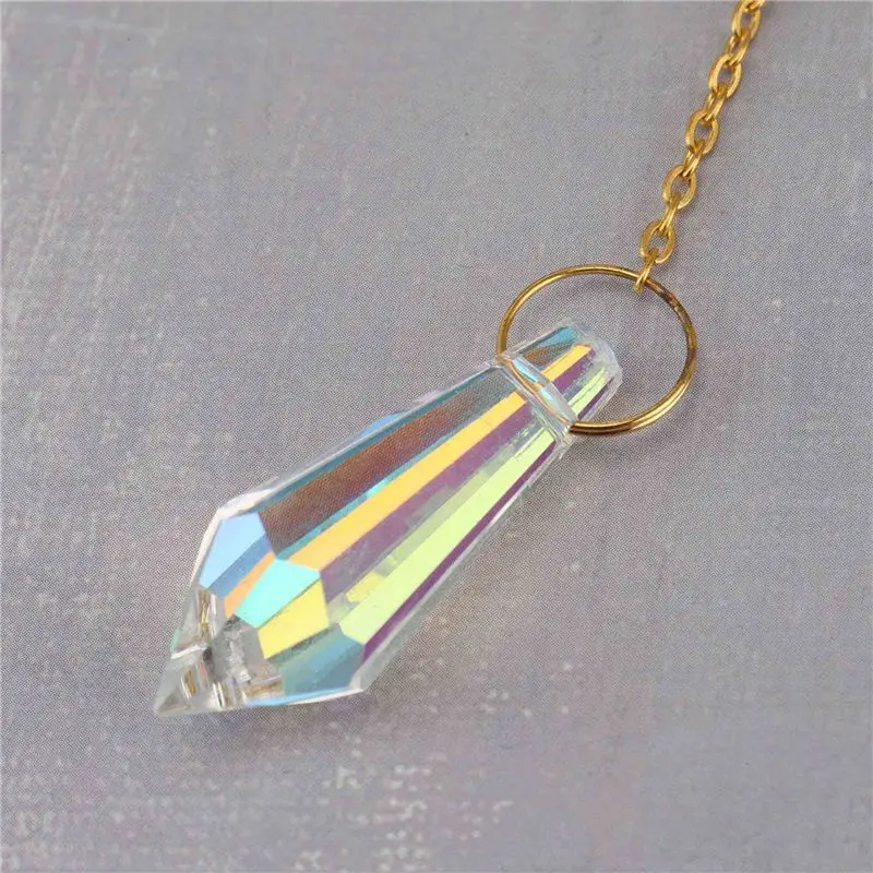 AB11 3X Crystal Sun Catcher Rainbow Prism Window Sun Catcher Celestial Suncatcher Boho Sun & for Moon with Crystals 35cm Long