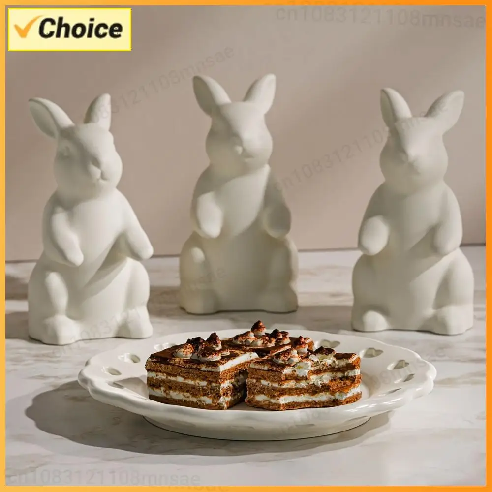 Big Rabbit Silicone Molds DIY Rabbit Offer Ornament Epoxy Molds Home Easter Decorations